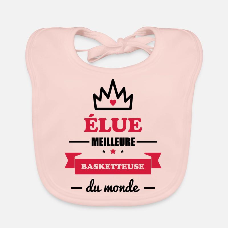 MEILLEURE BASKETTEUSE ,basketball,basket - Bavoir bio Bébé - rose
