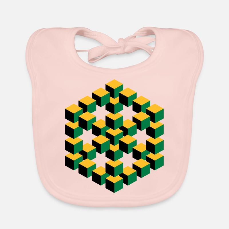 impossible figure Escher cube geometry fantasy Organic Baby Bibs