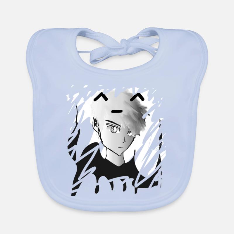 Junge in Grau Baby Bio-Lätzchen