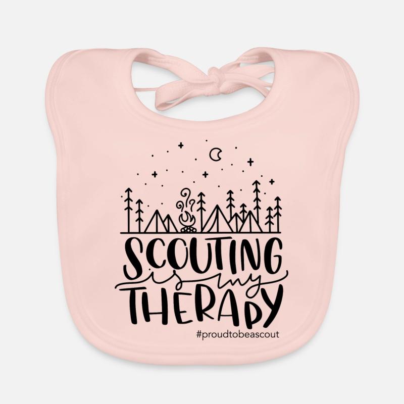 "Scouting is my therapy" | Scout, scout, tent Organic Baby Bibs