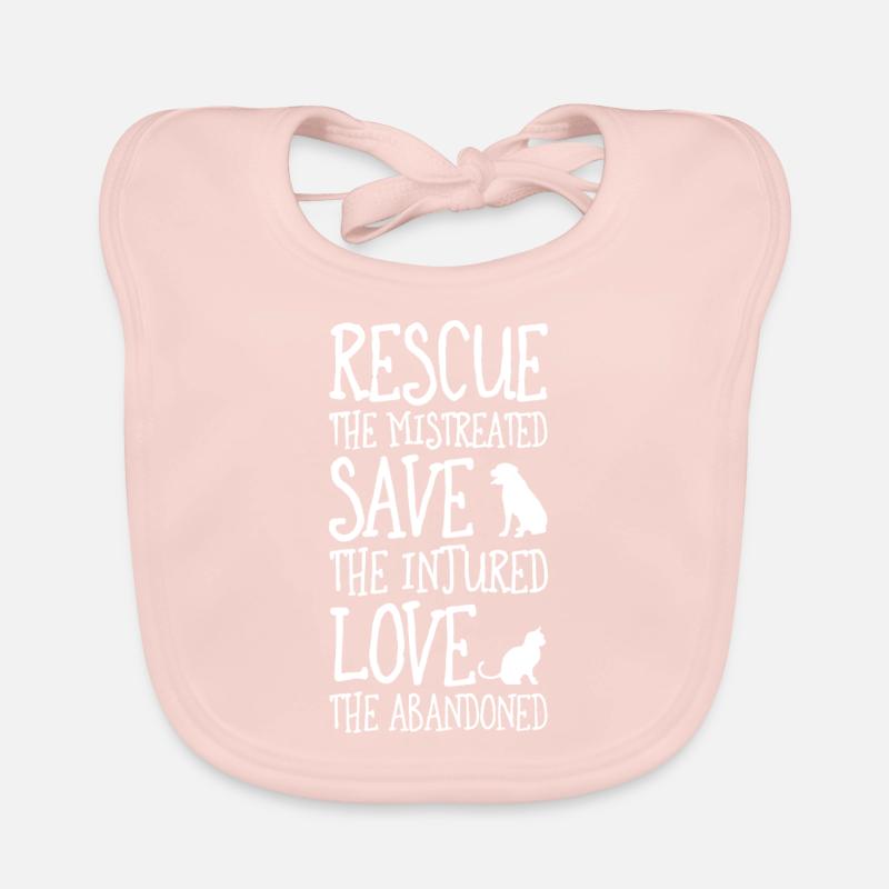 Rescue save love animals Organic Baby Bibs
