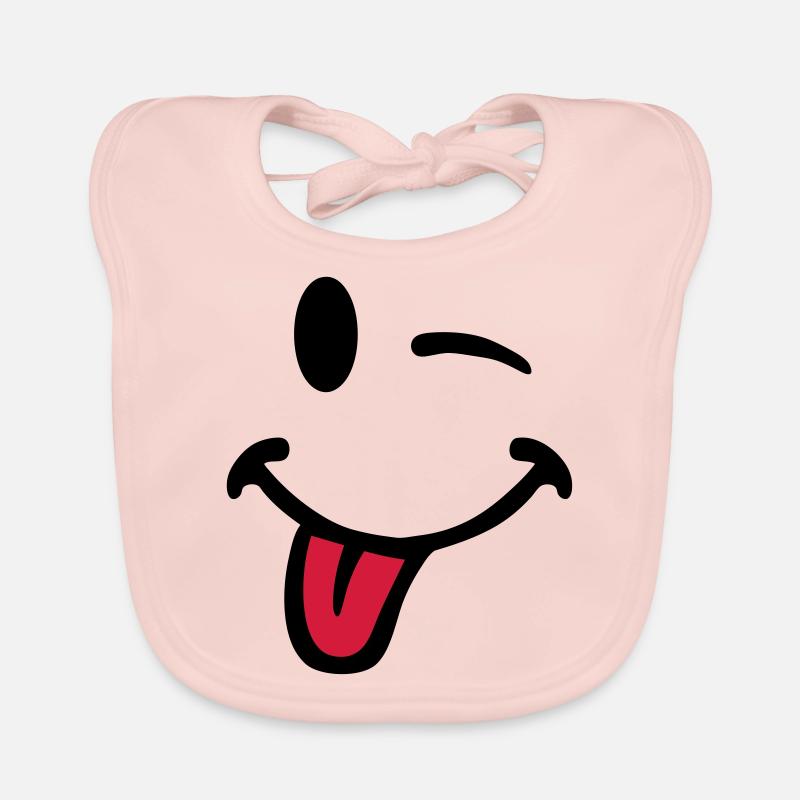 Smiley pulls the tongue 7012 Organic Baby Bibs