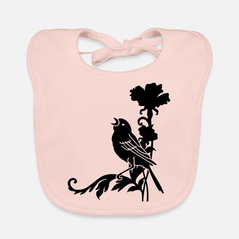 Spatz auf einer Nelke / sparrow n carnation (1c) Baby Bio-Lätzchen