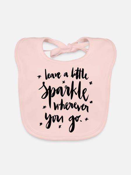 Laisse un petit éclat: D - Bavoir bio Bébé - rose - Devant