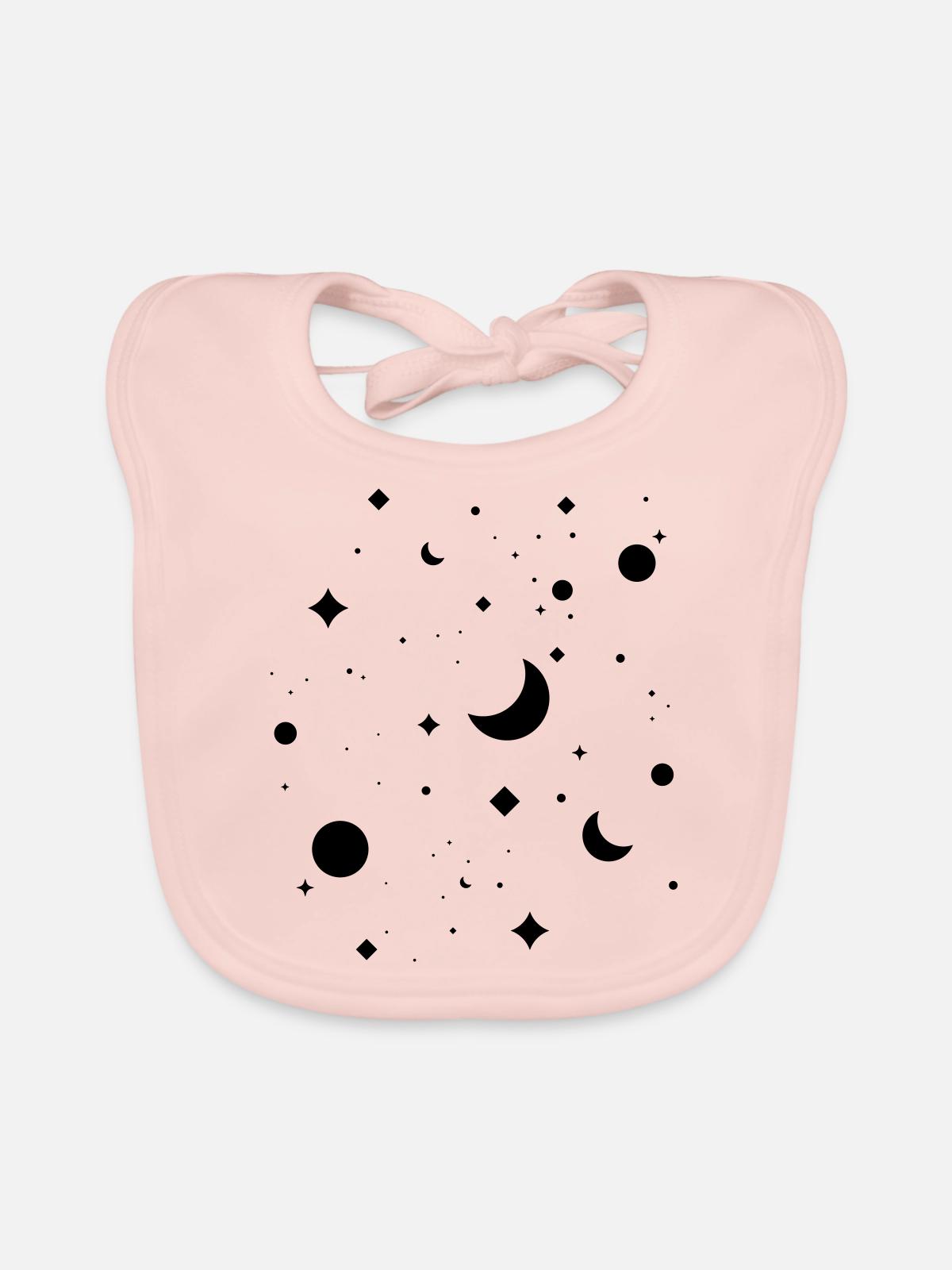 Sternenhimmel - Baby Bio-Lätzchen - Rose - Vorne
