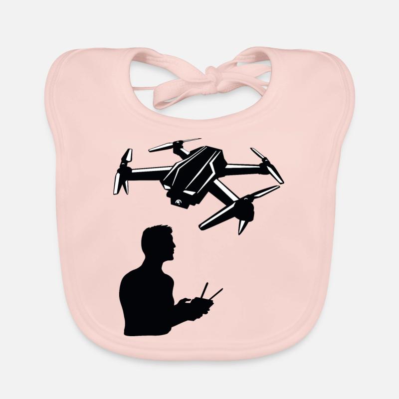 Drone man with remote control Organic Baby Bibs