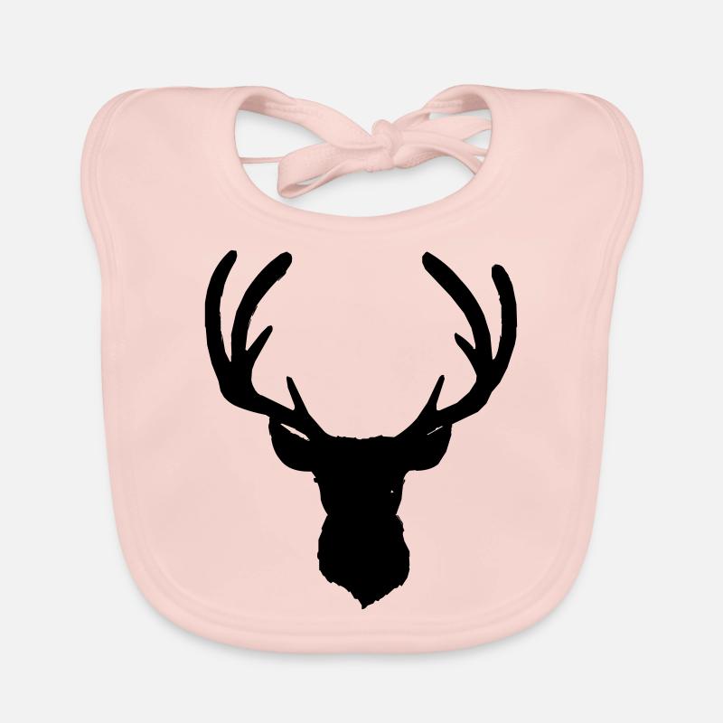 Hirschkopf im Herbst Hirsch Geweih Bock Reh Kitz 8 Baby Bio-Lätzchen