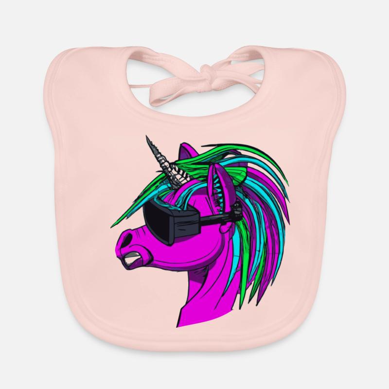 Licorne punk rock Bavoir bio Bébé