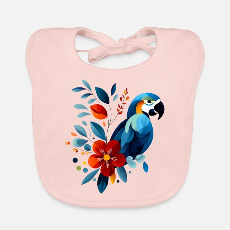 Floral parrot Organic Baby Bibs