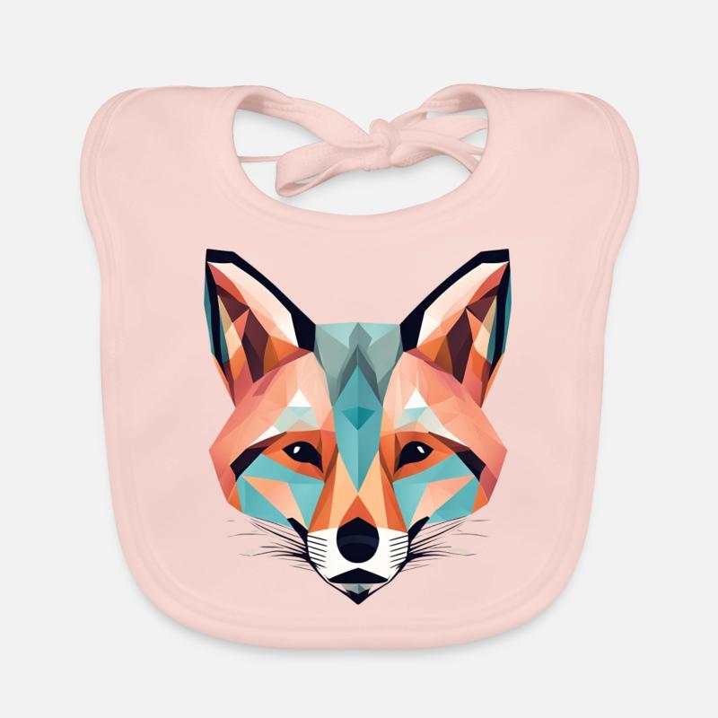 Geometric fox fox gift geometry Organic Baby Bibs
