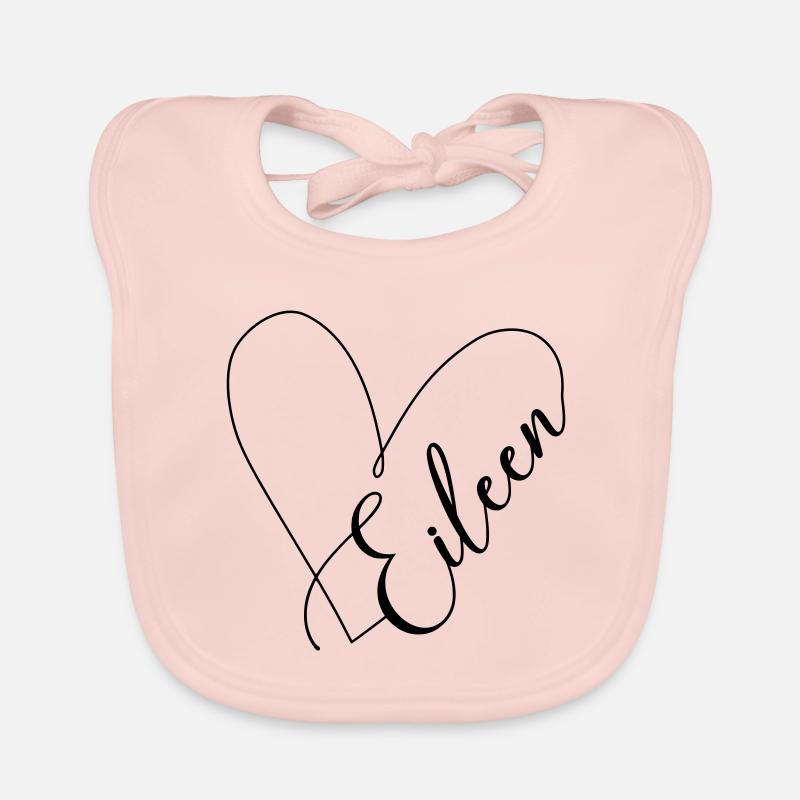 Eileen Name Herzlinie Baby Bio-Lätzchen