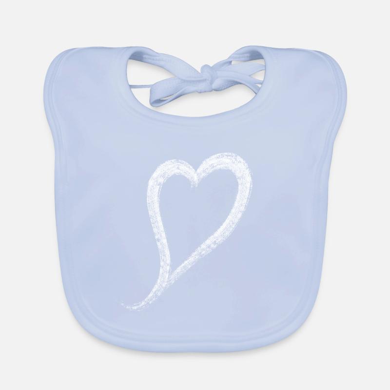 White Heart Organic Baby Bibs