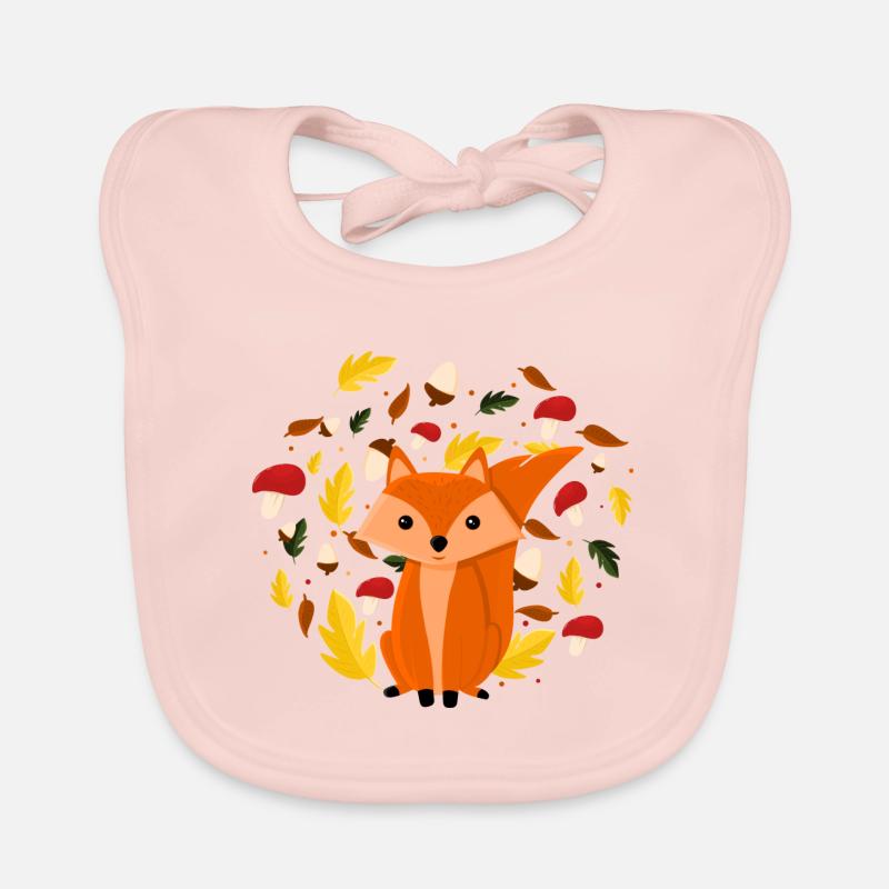 Fuchs Herbst - Baby Bio-Lätzchen - Rose