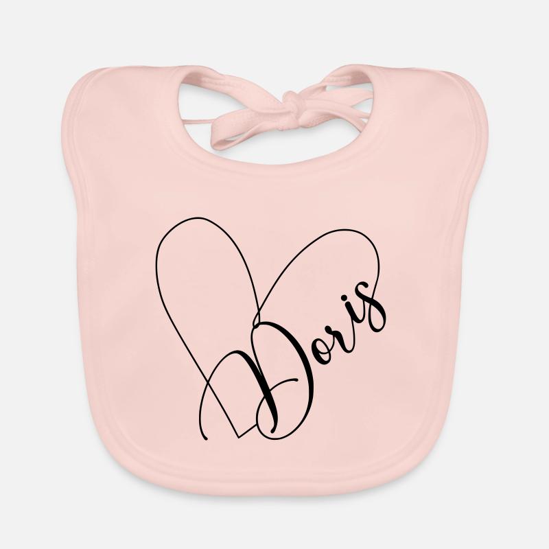 Doris Name Heart Line Bavoir bio Bébé