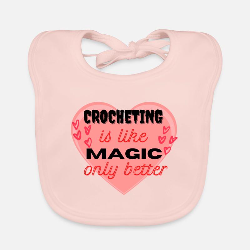 Crocheting is like Magic, only better rotes Herz Baby Bio-Lätzchen