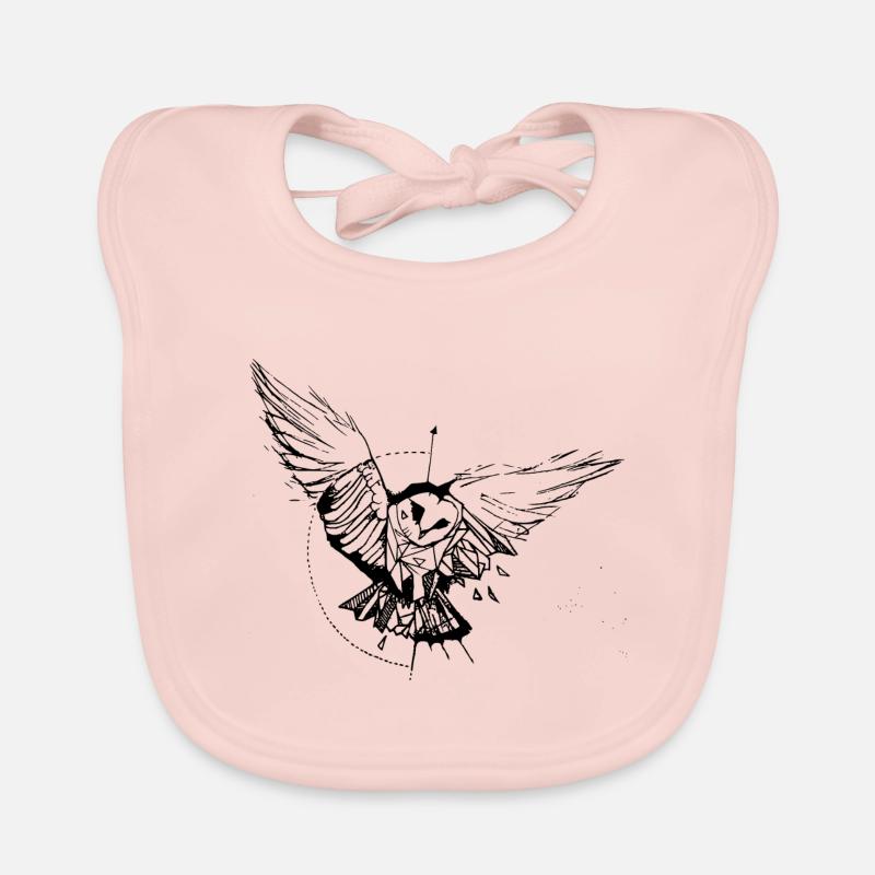 Eule - Baby Bio-Lätzchen - Rose