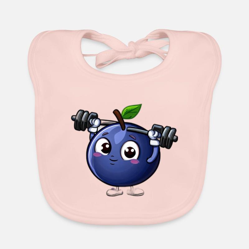 Exercising Blueberry Organic Baby Bibs