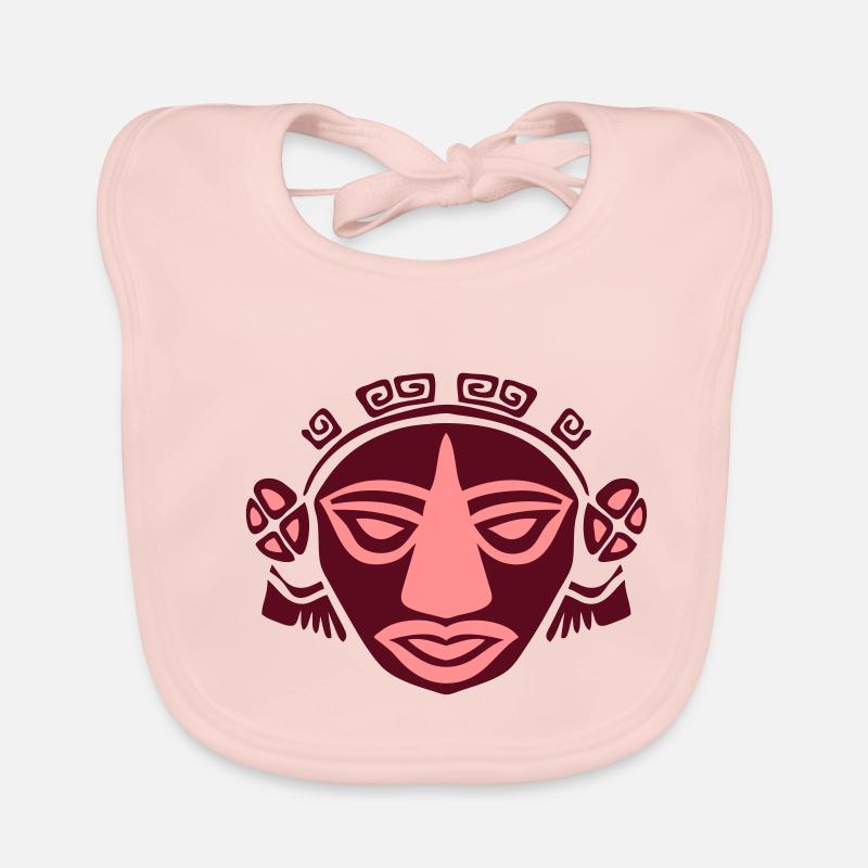 aztec statue mask 1305 Organic Baby Bibs