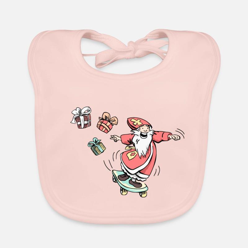 Sinterklaas on a skateboard Organic Baby Bibs