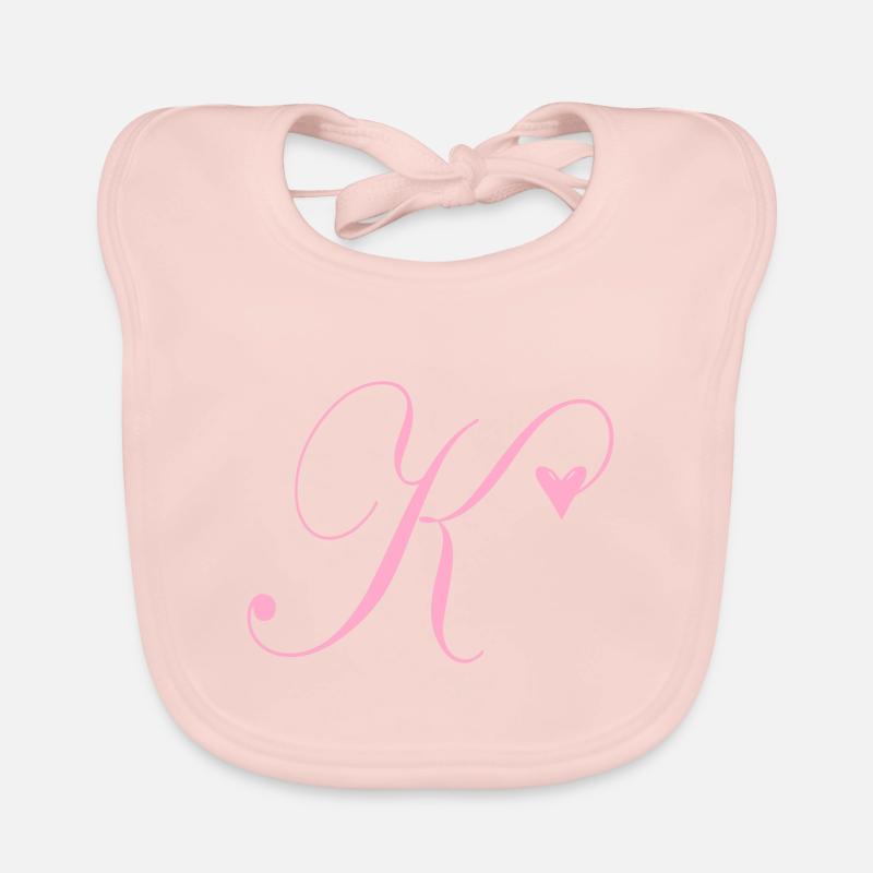 Monogramm K Herz Ranke Baby Bio-Lätzchen