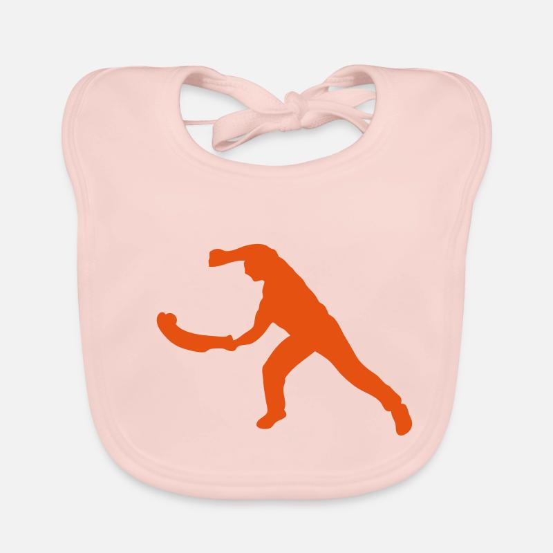 pelote basque silhouette 2 - Bavoir bio Bébé - rose