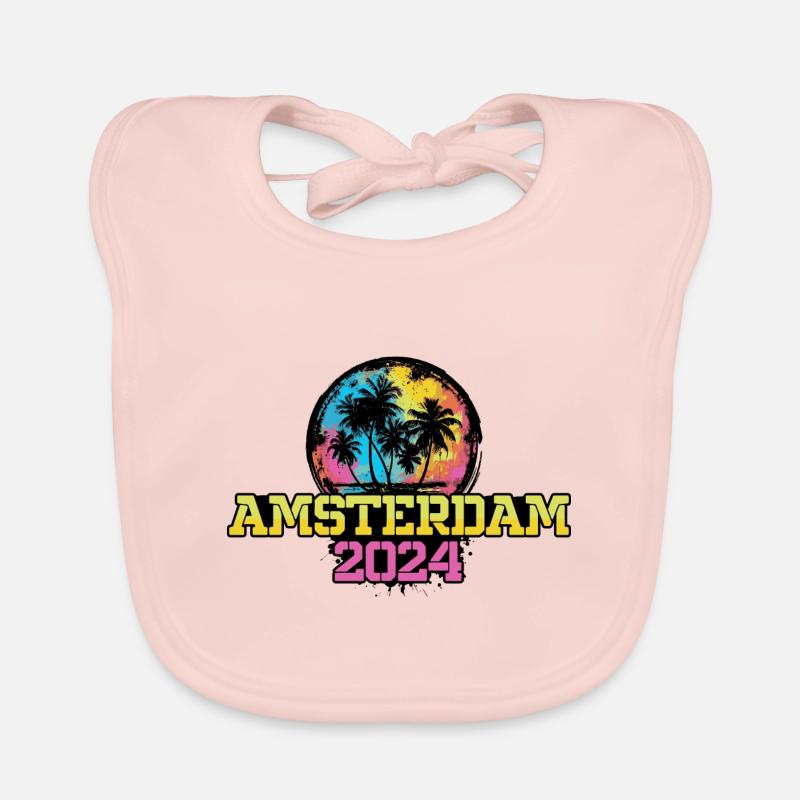Vacances de voyage à Amsterdam 2024 Bavoir bio Bébé