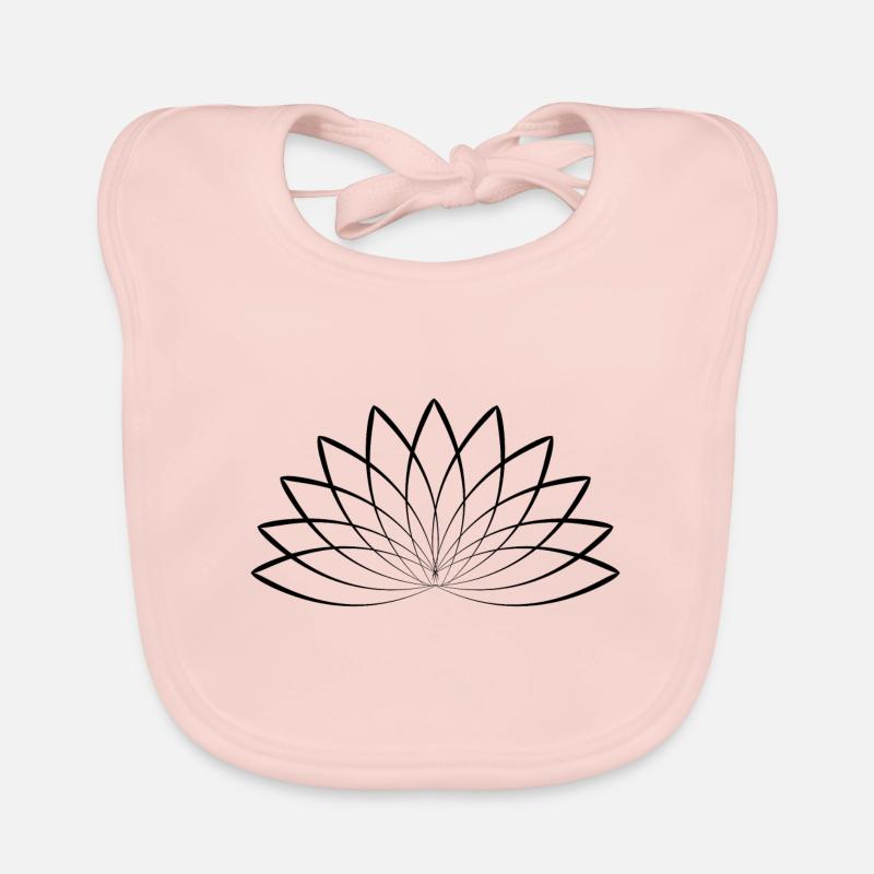 Lotus - fleur de lotus - Bavoir bio Bébé - rose