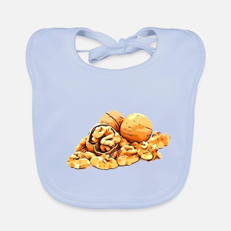 Walnuts walnut image graphic symbol Organic Baby Bibs