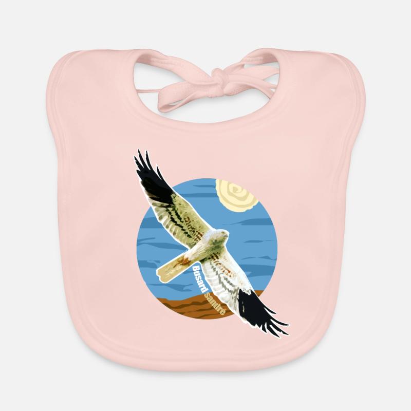 Oiseau Busard cendré Rapace Espèce protégée - Bavoir bio Bébé - rose