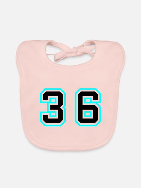 36 Zahl symbol - Baby Bio-Lätzchen - Rose - Vorne