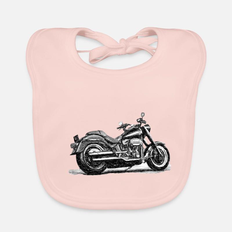 Chopper Sketch - Baby Bio-Lätzchen - Rose