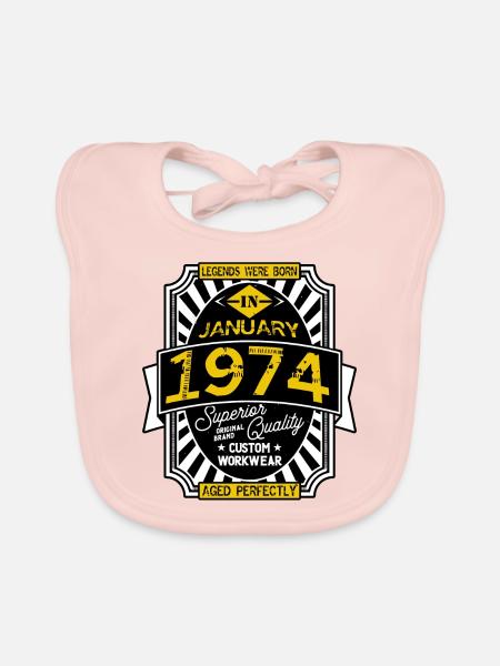 JANUAR 1974 - Baby Bio-Lätzchen - Rose - Vorne