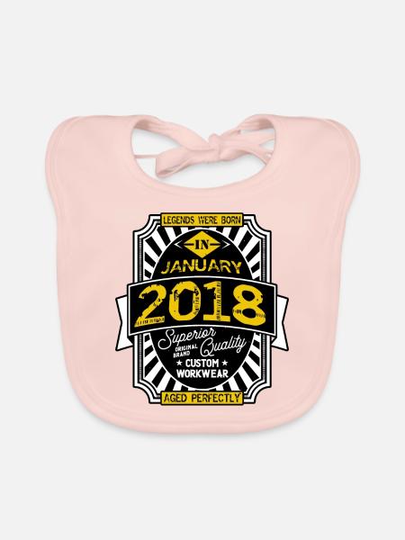 2018 JANUARY - Bavoir bio Bébé - rose - Devant