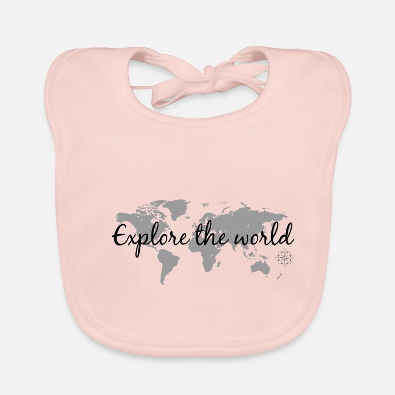 Explore le monde - Bavoir bio Bébé - rose