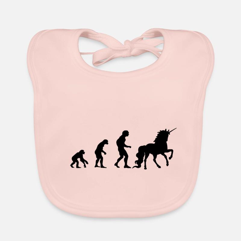 Evolution du singe à la licorne, enfants Bavoir bio Bébé