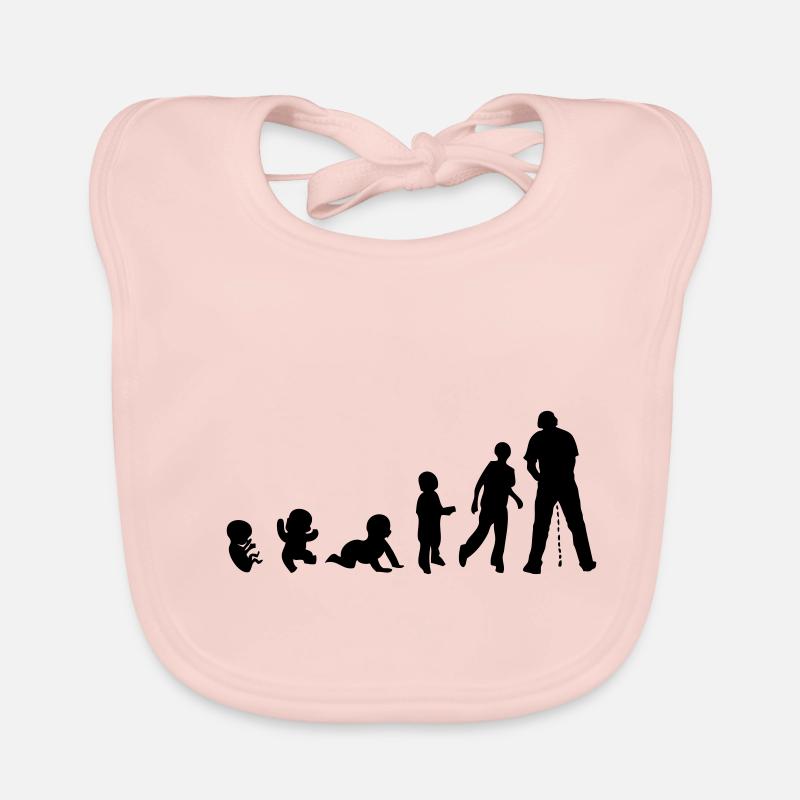 evolution piss standing man urine Organic Baby Bibs