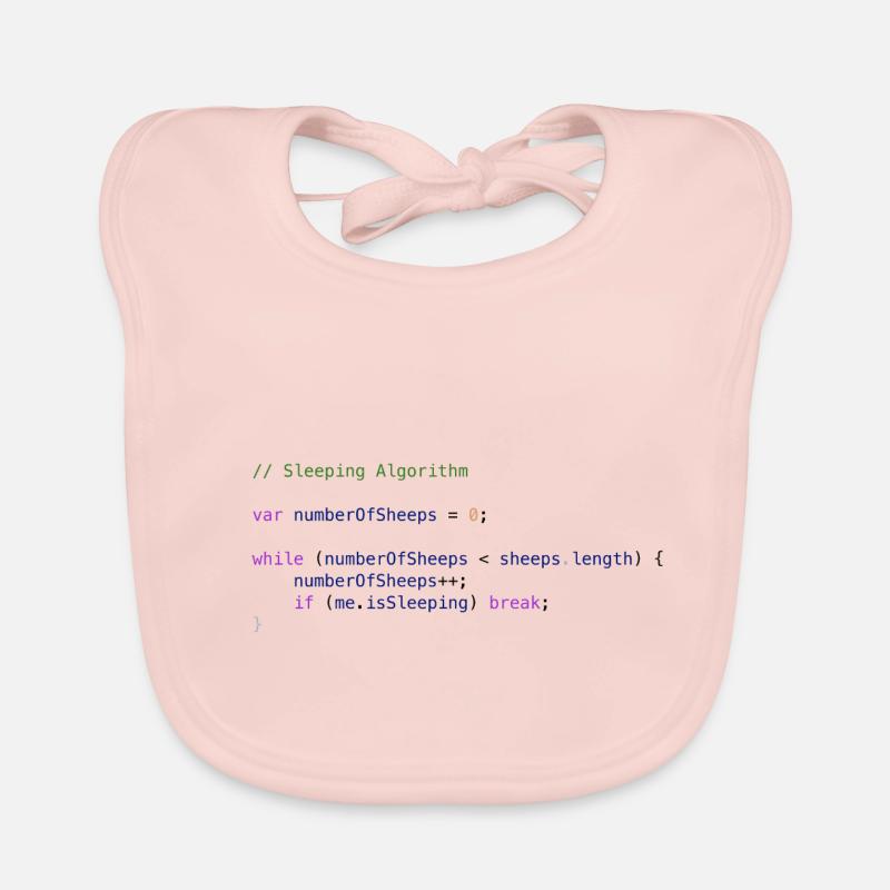 Programmers code sheep count logic - Organic Baby Bibs - rose
