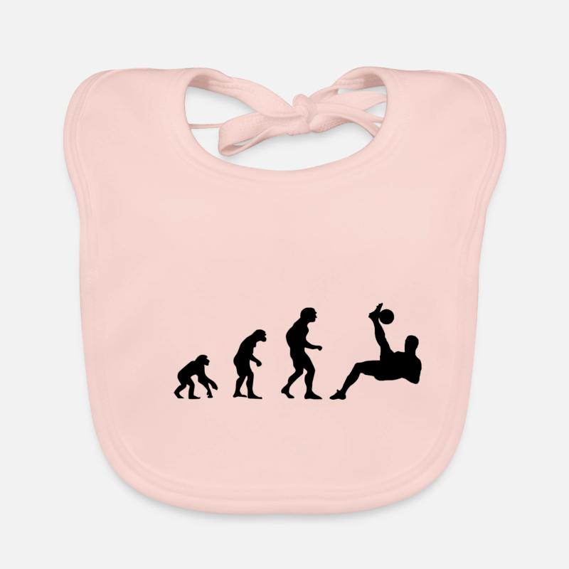Evolution vom Affen zum Fuessballer Fallrückzieher Baby Bio-Lätzchen