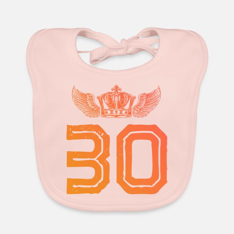 30 Number crown Organic Baby Bibs