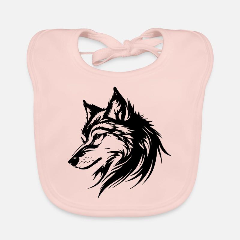 Silhouette de loup Bavoir bio Bébé