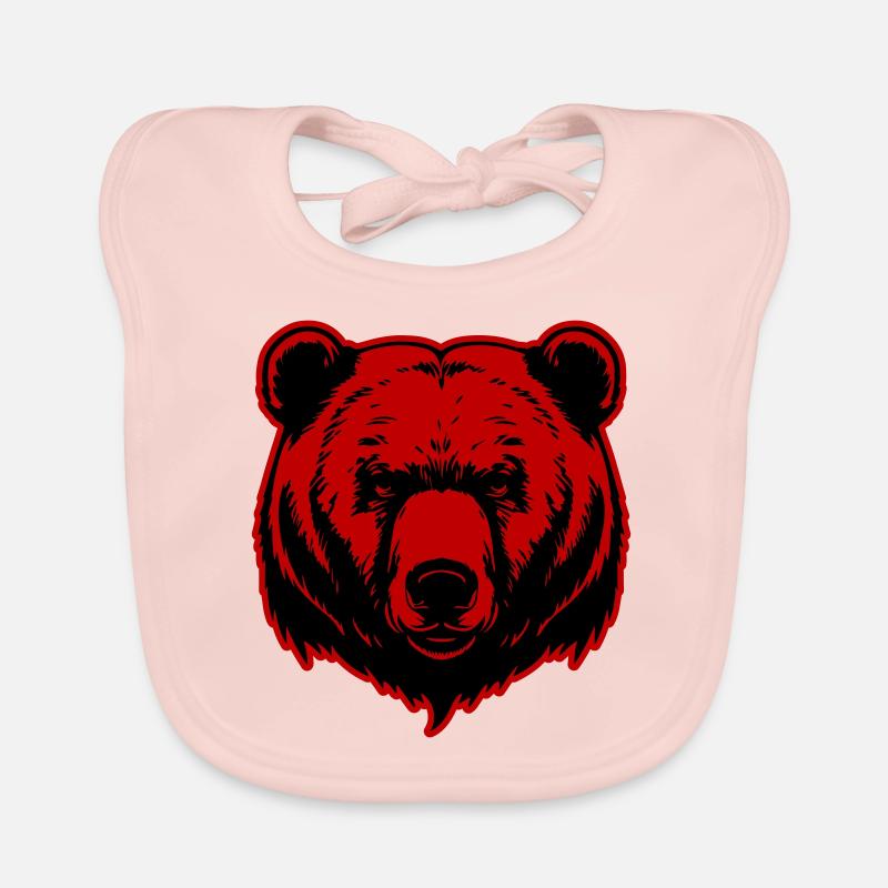 Tête de grizzli d’ours Bavoir bio Bébé
