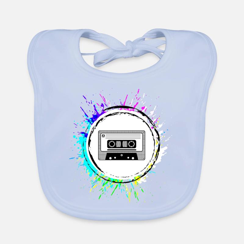 Cassette Icon Organic Baby Bibs