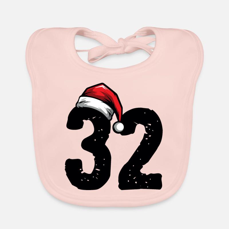 32 Number Christmas Organic Baby Bibs
