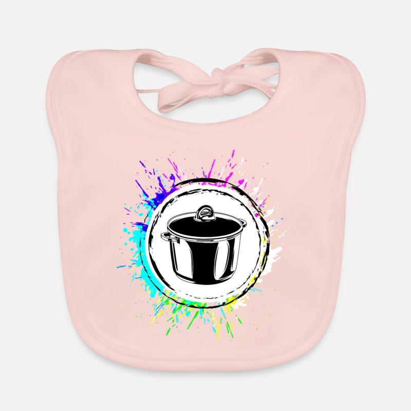 Icône de marmite Cuisine colorée Bavoir bio Bébé