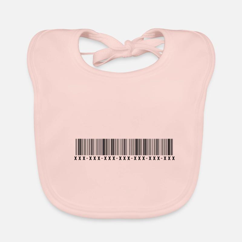 Code à barres - Code barres - Rayures - Codes - Bavoir bio Bébé - rose