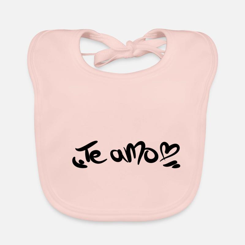 Te amo mit Herz Spanisch ich liebe dich - Baby Bio-Lätzchen - Rose