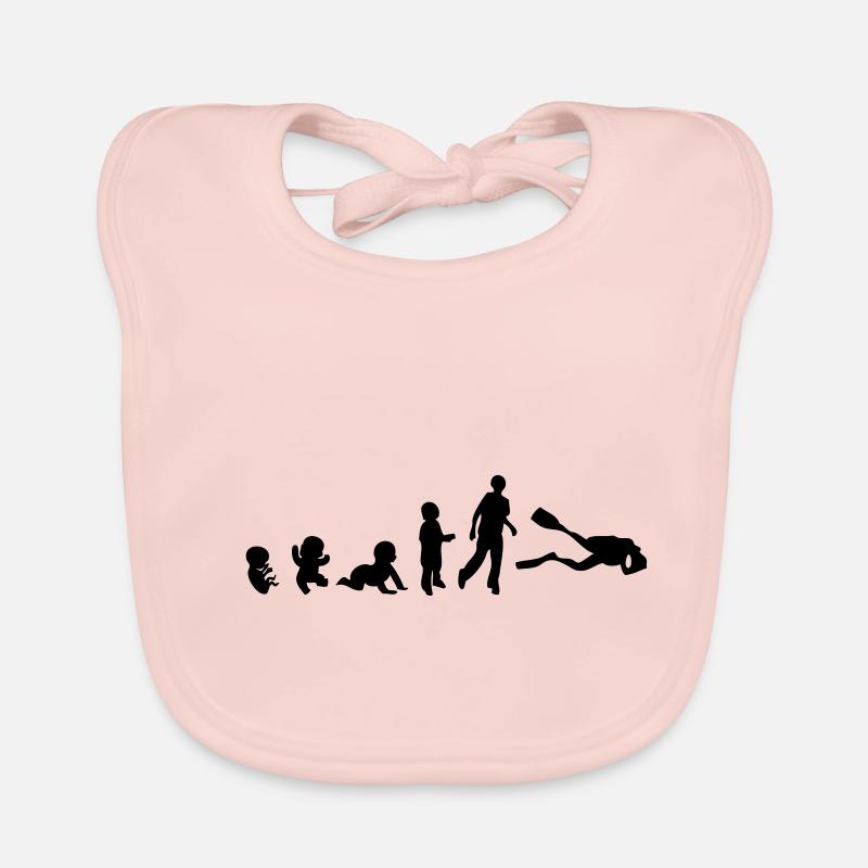 evolution sport plongeur - Bavoir bio Bébé - rose