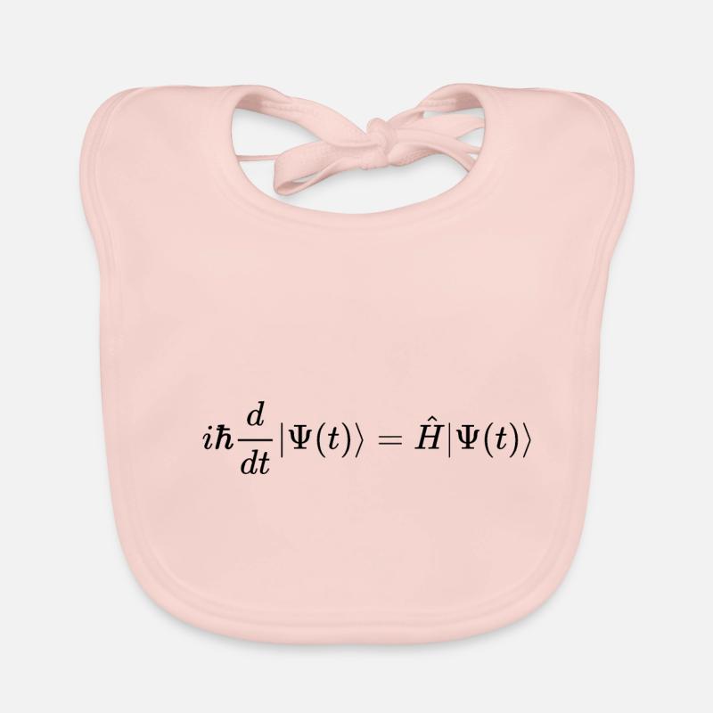 Schrödinger equation - time dependent - black Organic Baby Bibs