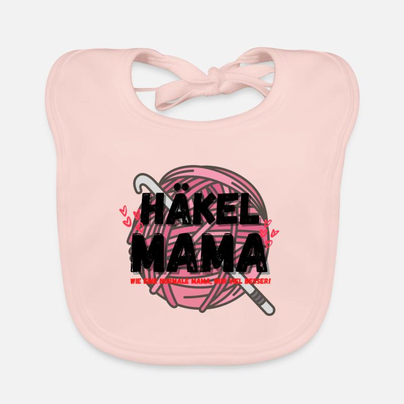 Häkelmama! Häkeln Mutter rosa Herz rot pink Mama Baby Bio-Lätzchen