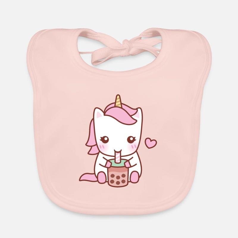 Süßer weißer Einhorn Trinkblasentee Baby Bio-Lätzchen